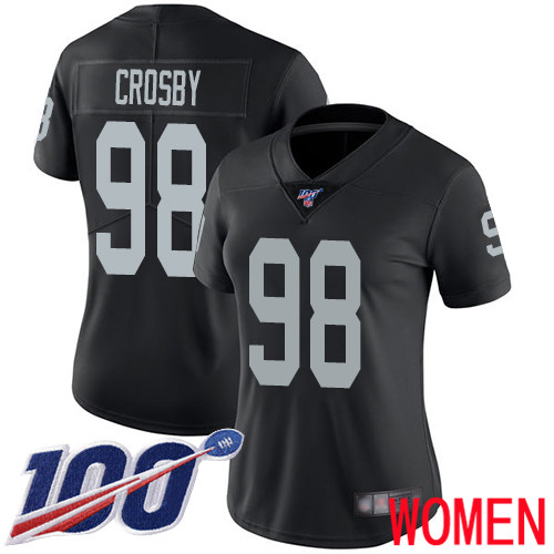 Oakland Raiders Limited Black Women Maxx Crosby Home Jersey NFL Football #98 100th Season Vapor Jersey->women nfl jersey->Women Jersey